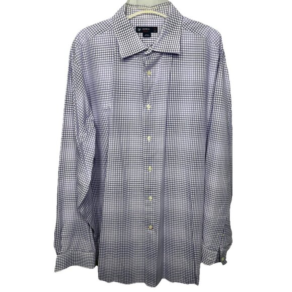 Cremieux Classics Shirt Men's XL Purple Gingham Plaid Cotton Dress Button-Up - Picture 1 of 4
